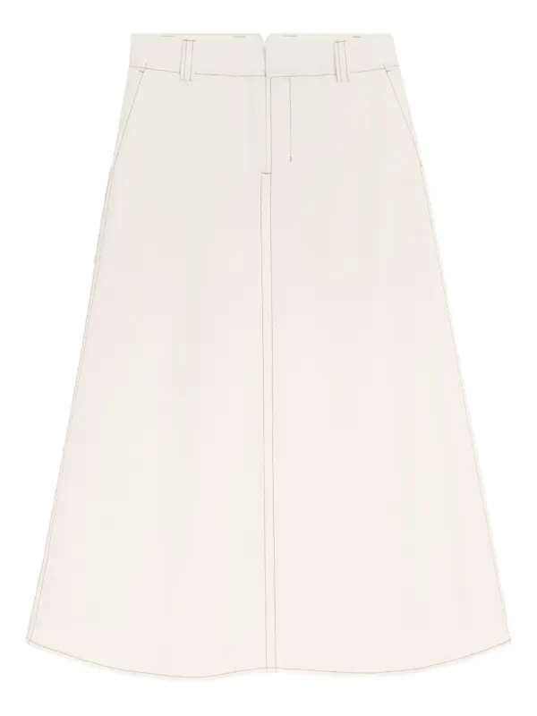 AMI Paris トップステッチ Aラインスカート | ニュートラル | FARFETCH JP