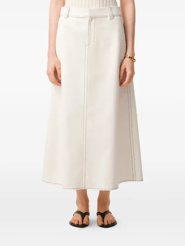 AMI Paris トップステッチ Aラインスカート | ニュートラル | FARFETCH JP