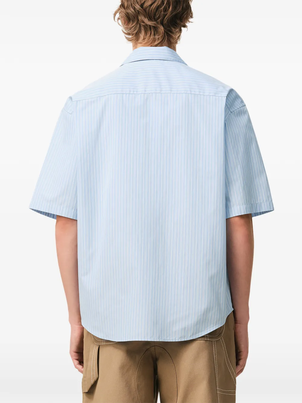 AMI Paris Overhemd met logo en korte mouwen Blauw