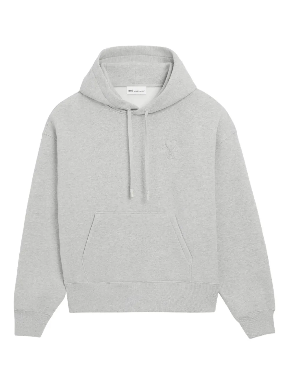 AMI Paris embossed-logo hoodie - Grey