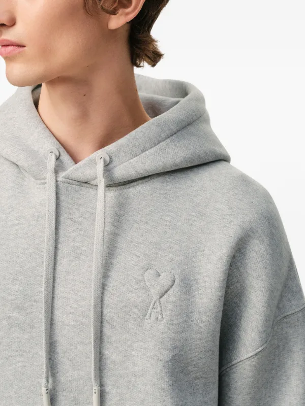 AMI Paris Ami De Coeur embossed-logo Hoodie | Grey | FARFETCH AMI Paris Ami De Coeur embossed-logo Hoodie | Grey | FARFETCH