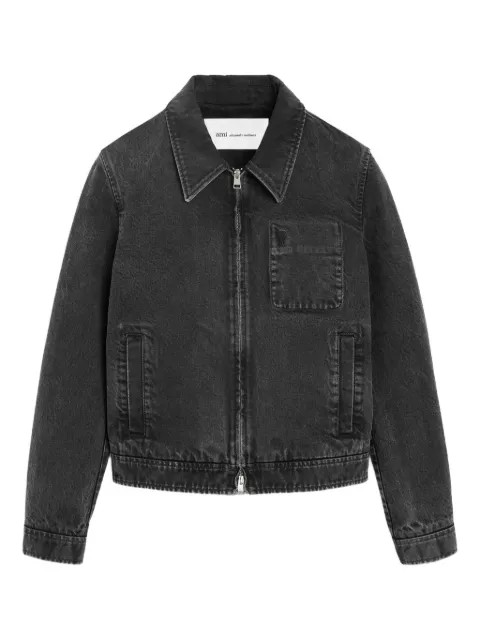 AMI Paris veste Ami De Cœur en jean zippée