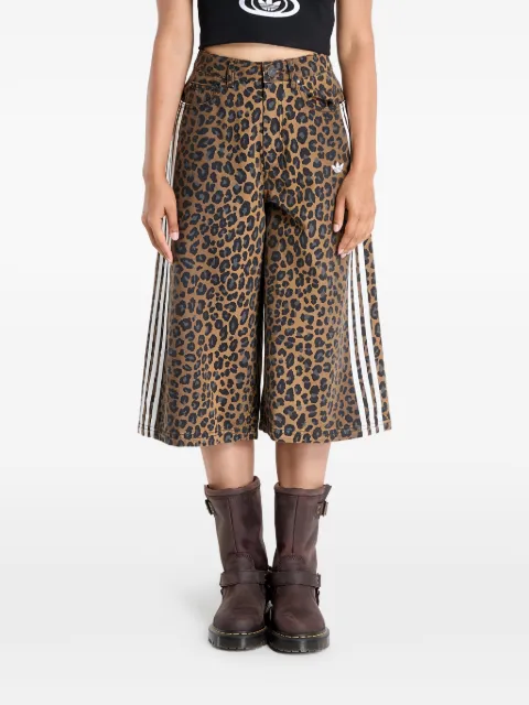 adidas leopard-patterned bermuda shorts