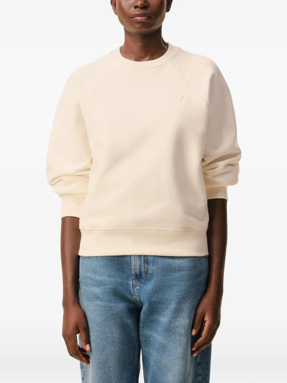 AMI Paris Sweater met logo Beige