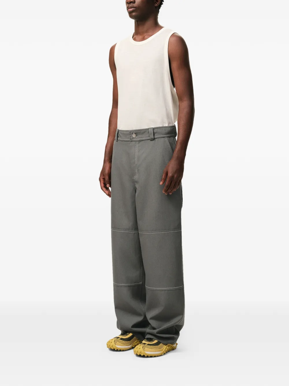 AMI Paris Cargo broek met contrasterend stiksel Grijs