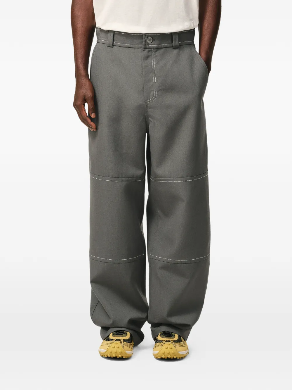 AMI Paris Cargo broek met contrasterend stiksel Grijs