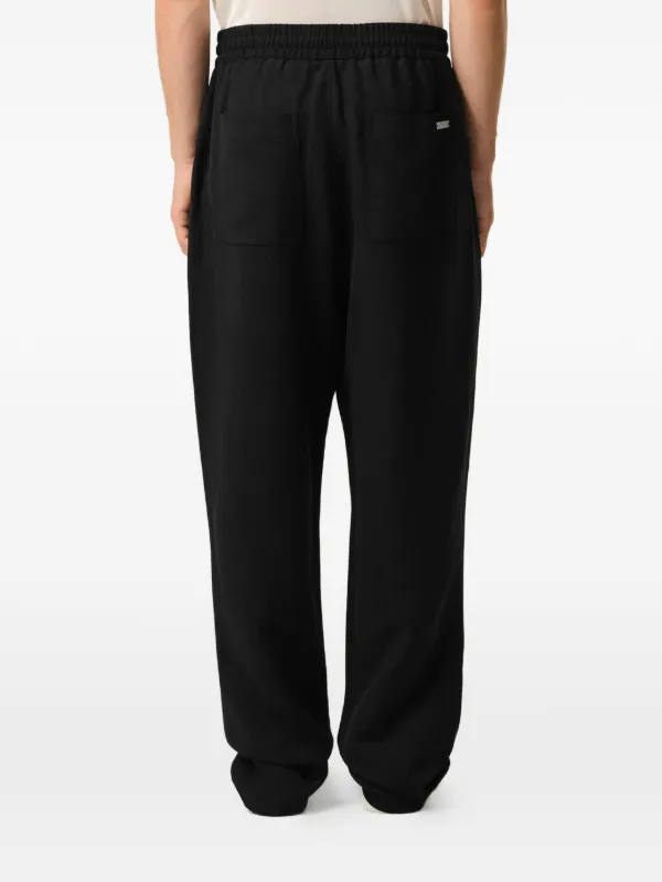 AMI Paris Blended Linen Elasticated Waist Trousers | Black | FARFETCH