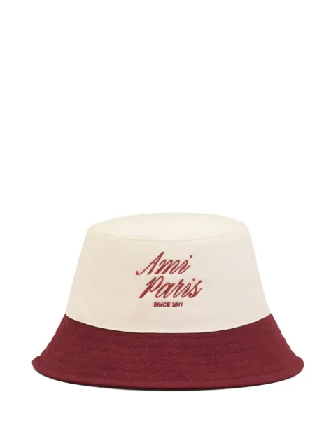 AMI Paris bicolor embroidery bucket hat