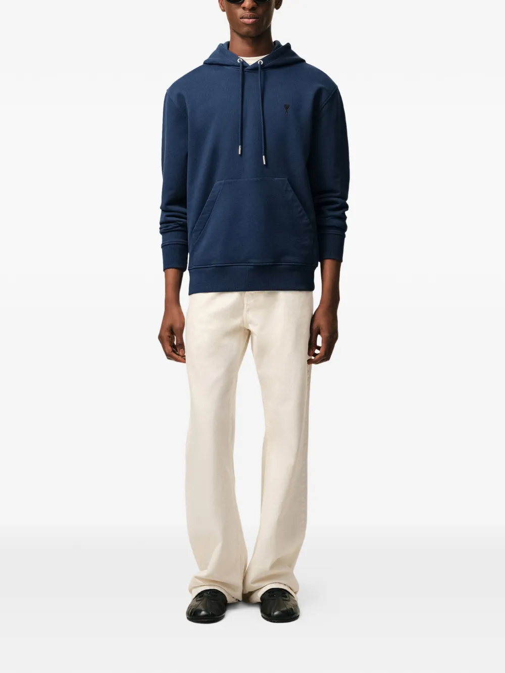 AMI Paris Ami De Coeur embroidered hoodie - Blauw