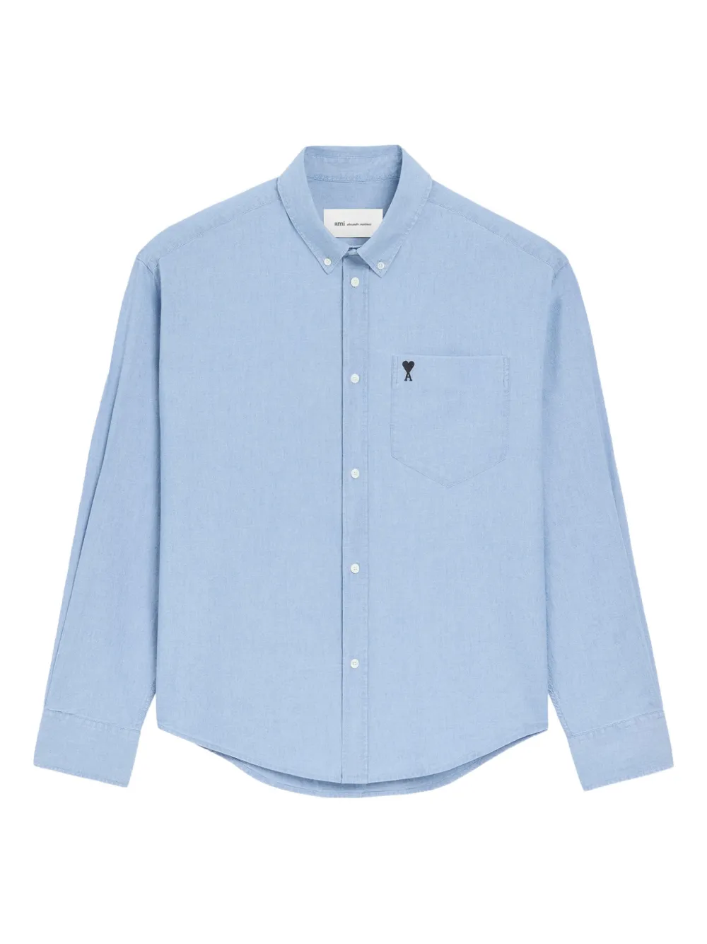 AMI Paris Camicia Ami de Coeur con ricamo - Blu
