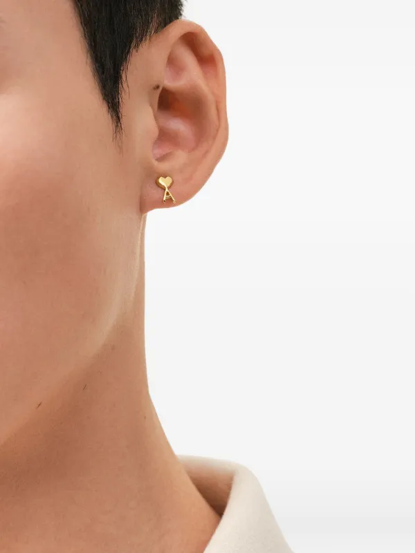 AMI Paris Ami De Coeur Stud Earrings | Gold | FARFETCH