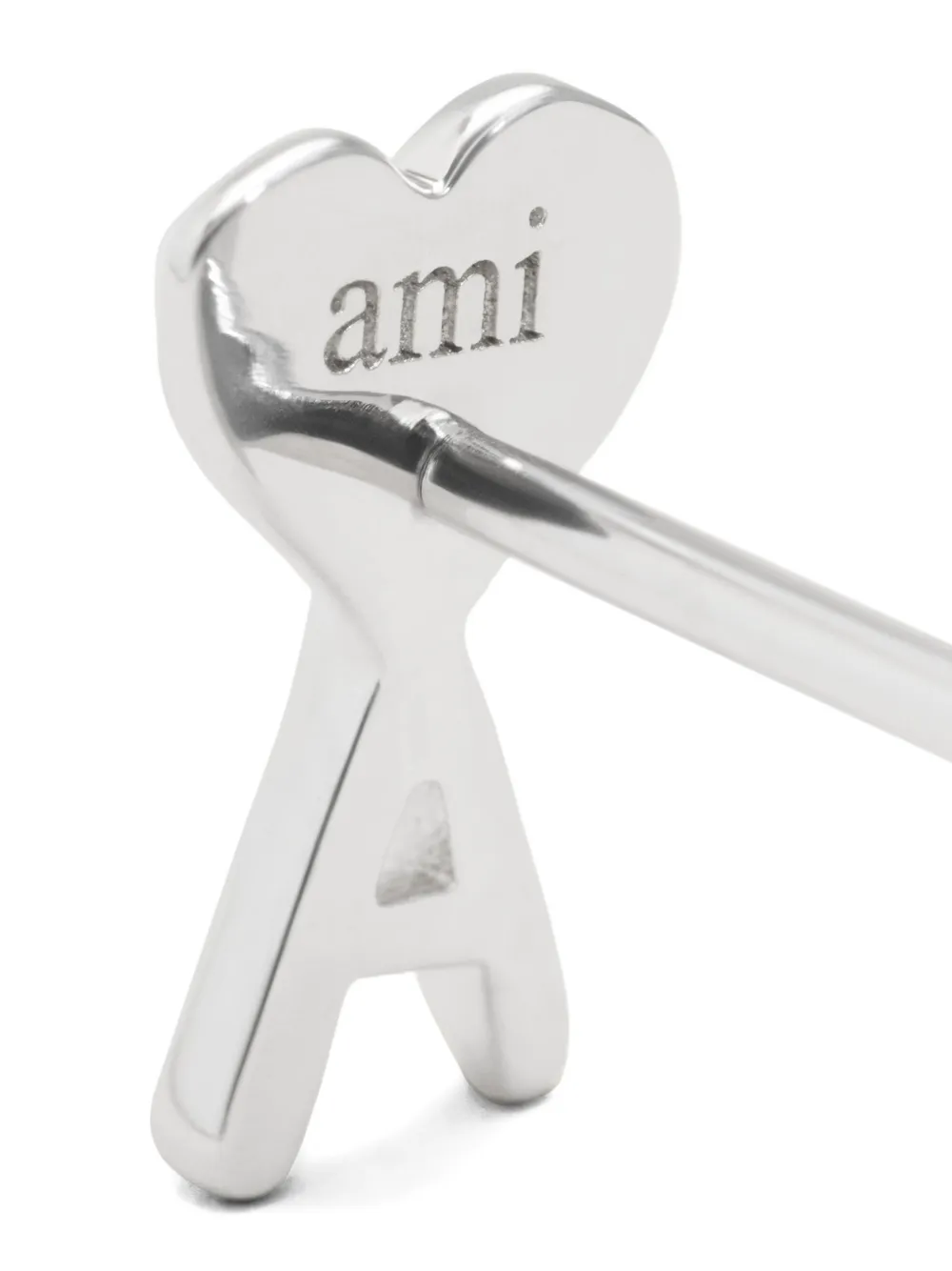  Ami Paris Ami De Coeur Stud Earrings - Silver 