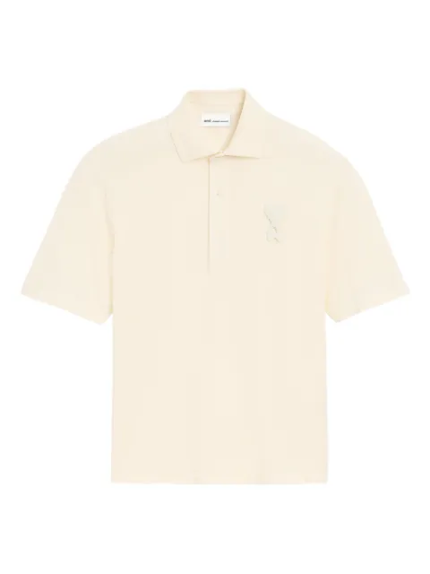 AMI Paris Ami De Coeur logo-patch polo shirt