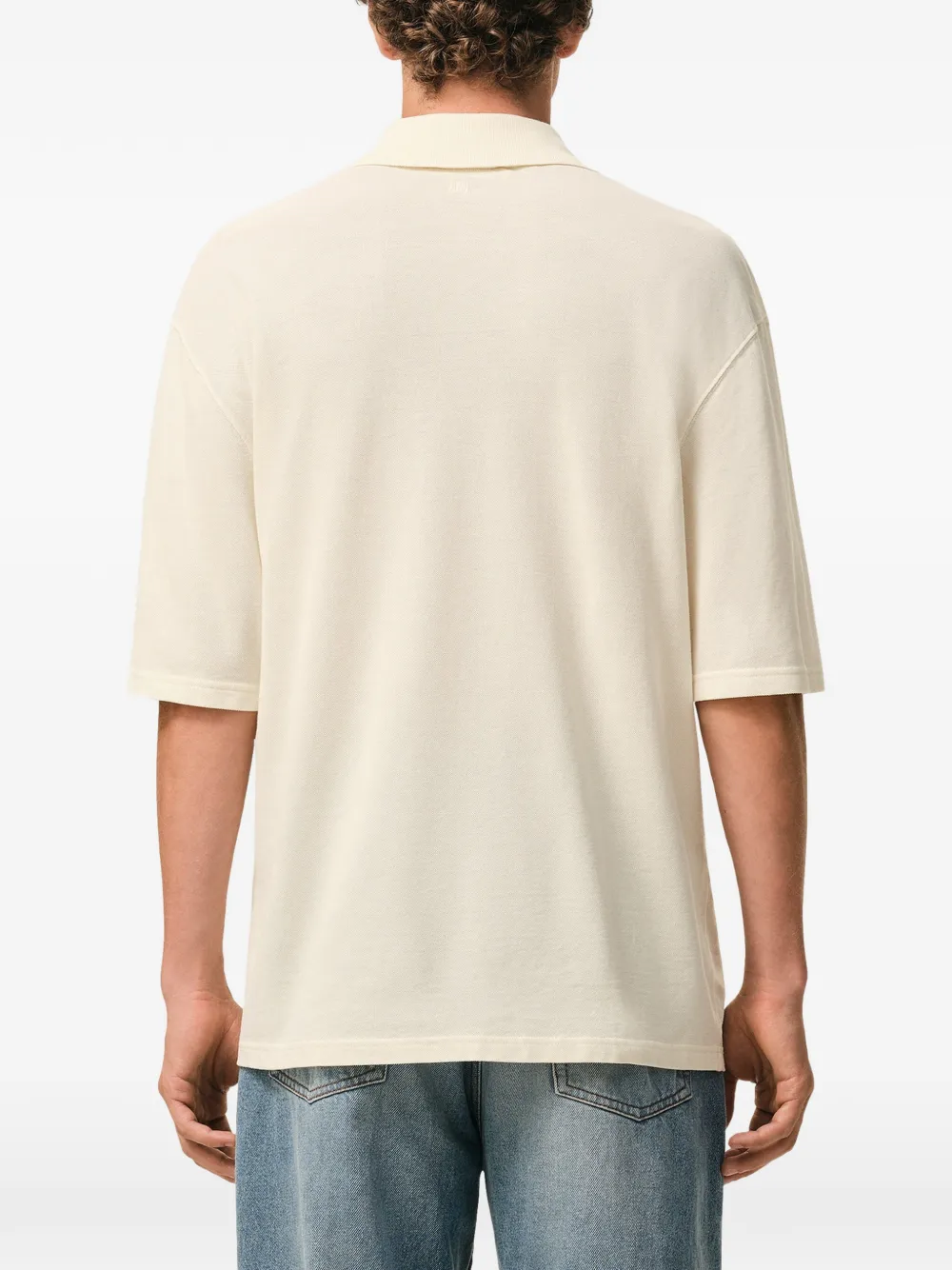 AMI Paris Ami de Coeur poloshirt met borduurwerk Beige