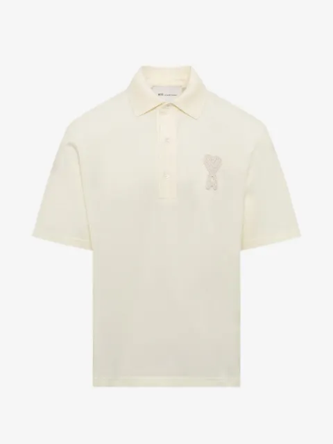 AMI Paris cotton Ami De Coeur knitted patch polo