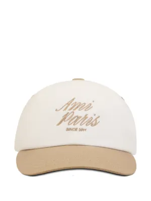 AMI Paris Blue And White Bicolor Cotton Ami Paris Cap | Neutrals