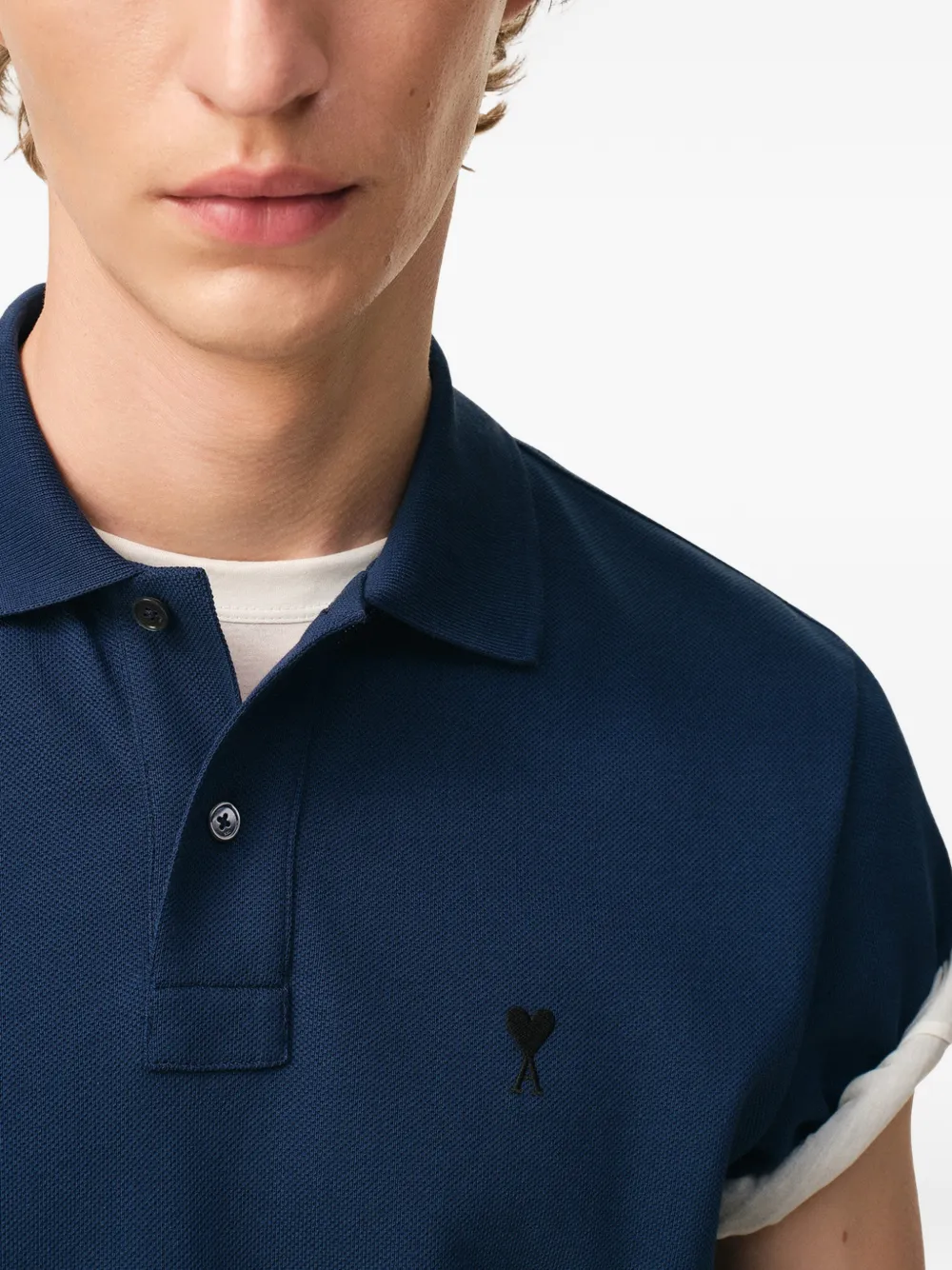 AMI Paris Ami De Coeur poloshirt met logodetail Blauw