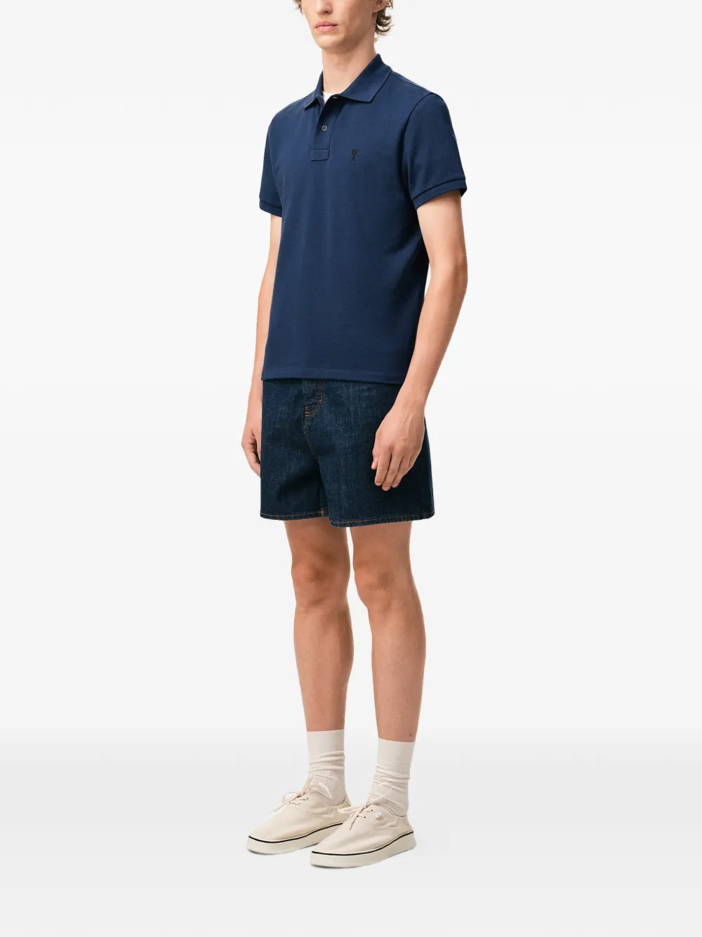 AMI Paris Ami De Coeur poloshirt met logodetail Blauw