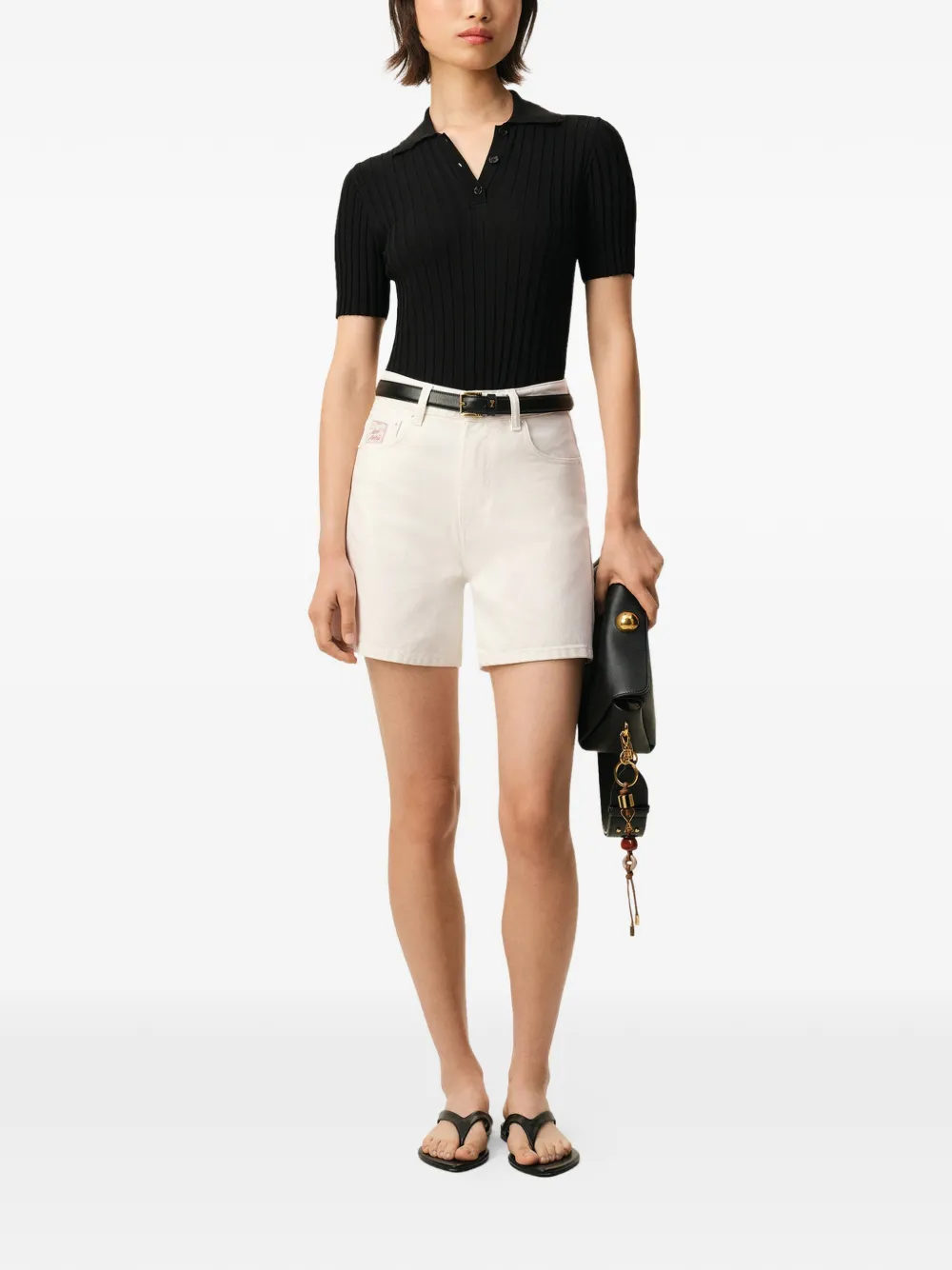 AMI Paris Denim shorts Beige