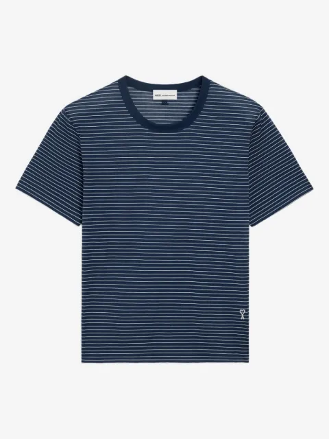 AMI Paris striped cotton Ami De Coeur T-shirt