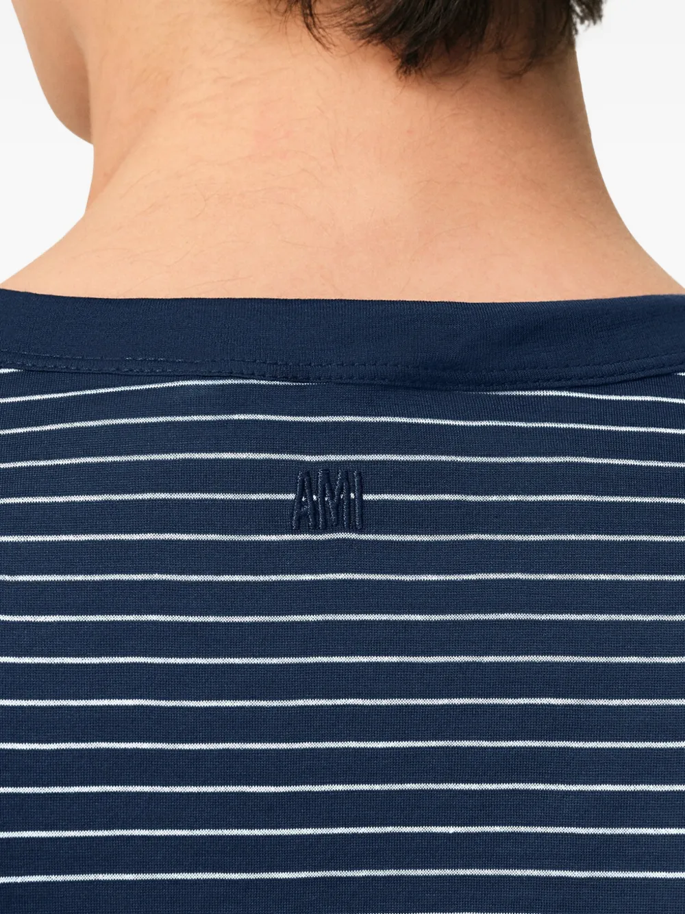 AMI Paris Gestreept T-shirt Blauw