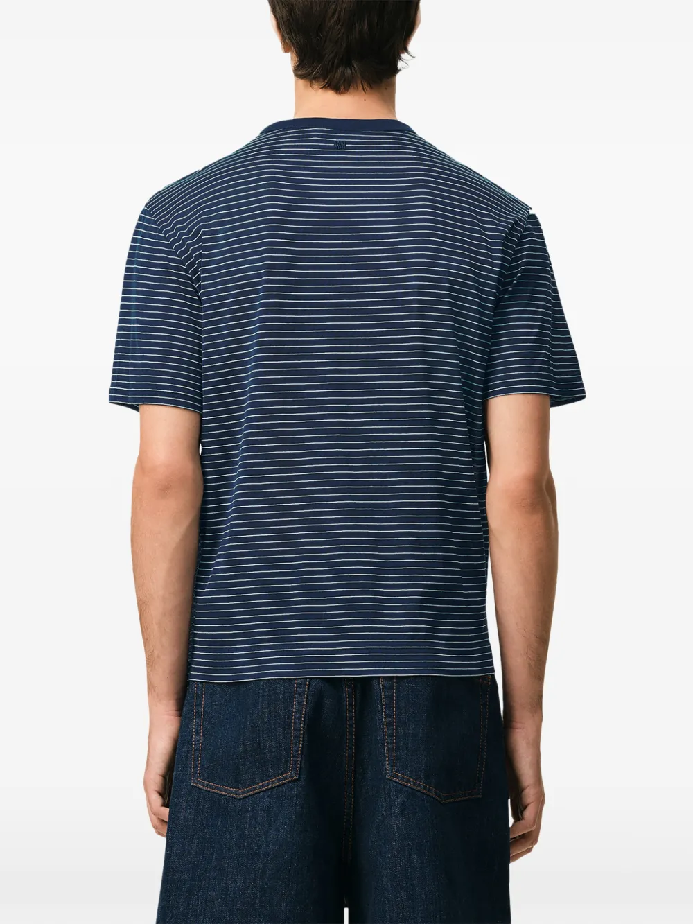 AMI Paris Gestreept T-shirt Blauw