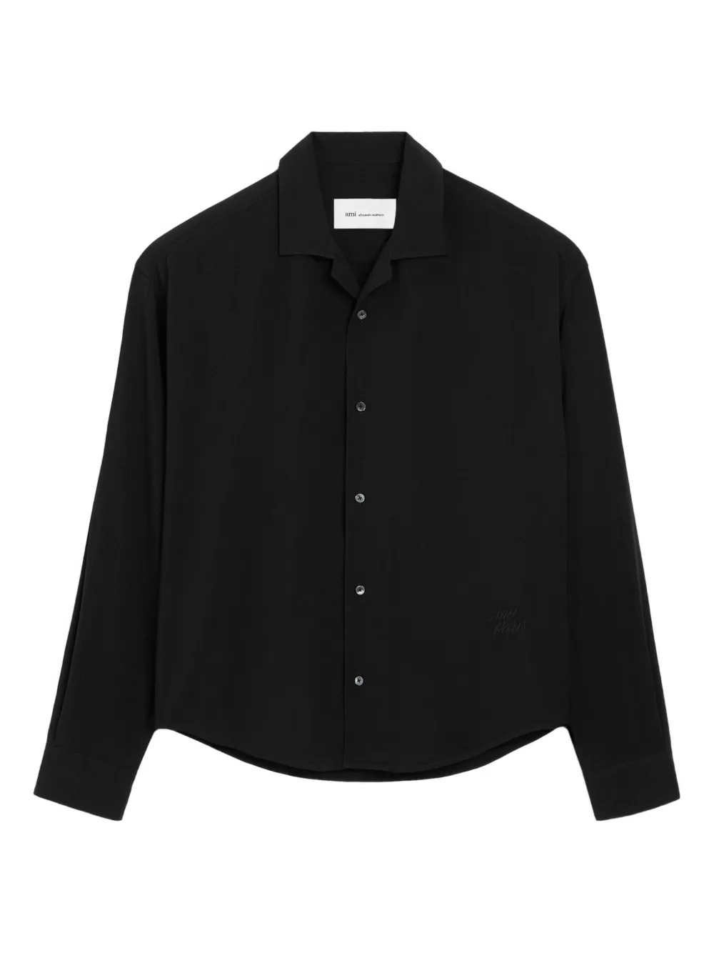 AMI Paris Camicia a maniche lunghe con ricamo - Nero