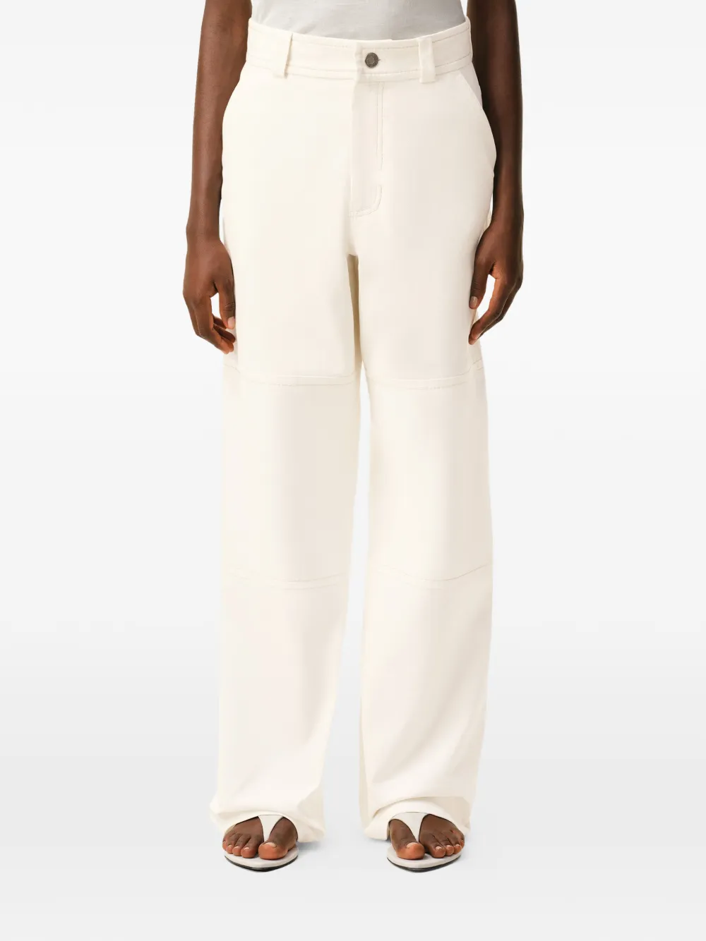 AMI Paris Katoenen flared jeans Beige