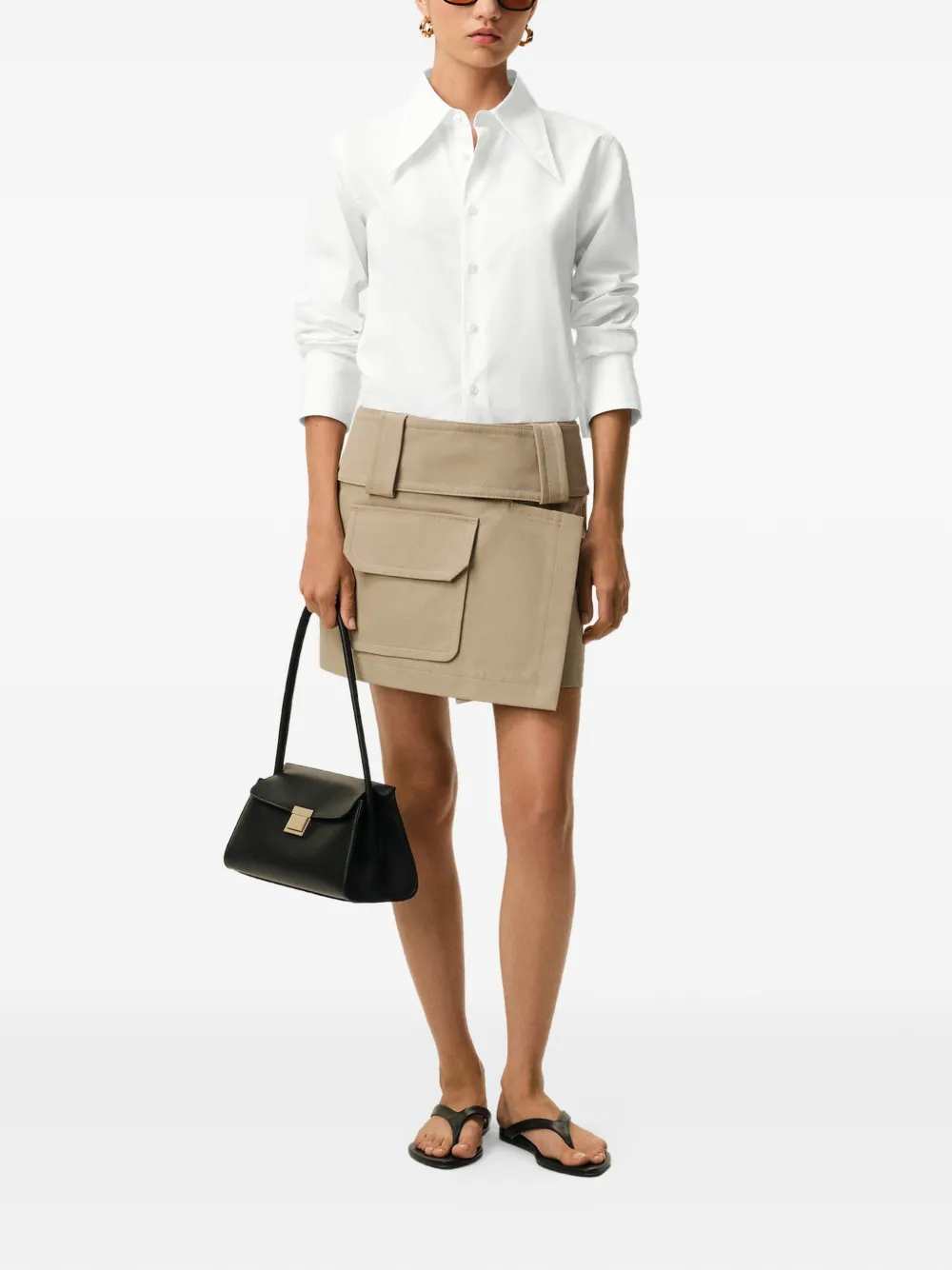 AMI Paris Sharp-collar fitted shirt - Wit