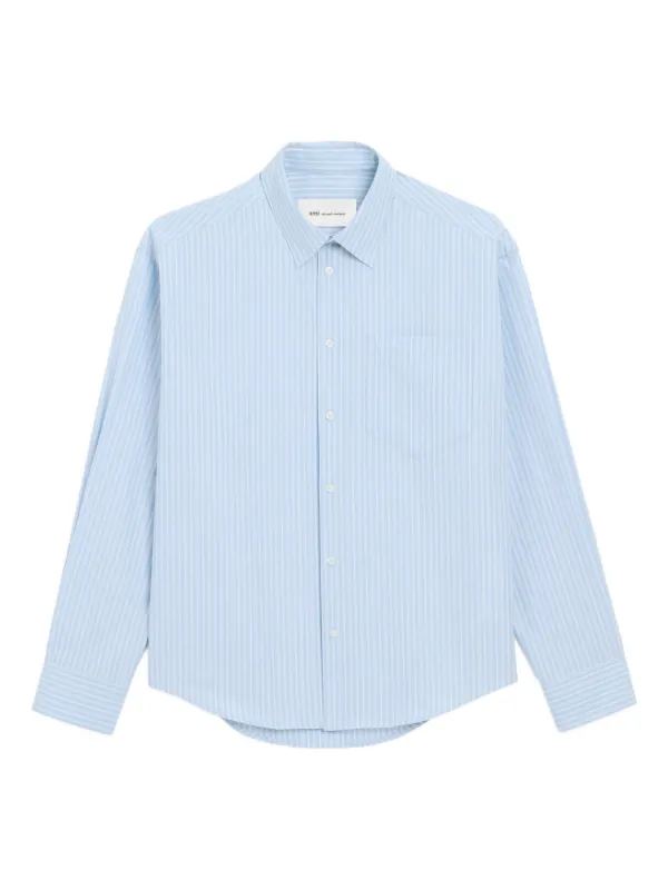 AMI Paris Ami De Coeur ストライプ シャツ | ブルー | FARFETCH JP
