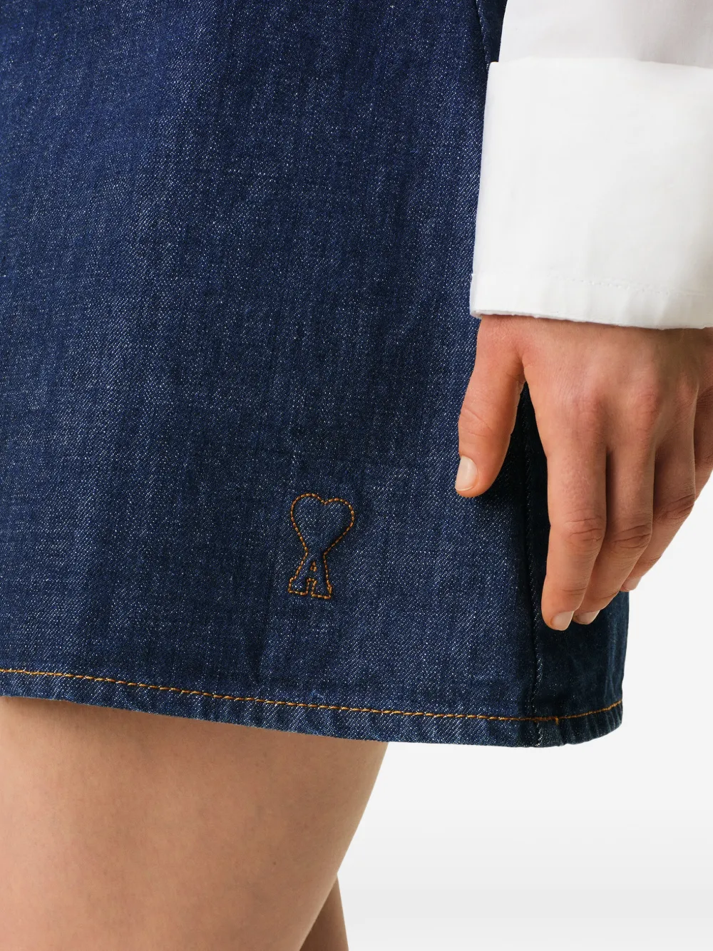 AMI Paris Denim mini-jurk met bandjes Blauw