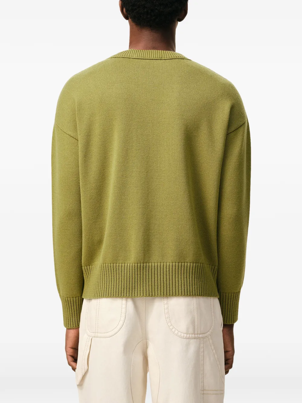 AMI Paris Trui met Ami De Coeur logodetail Groen