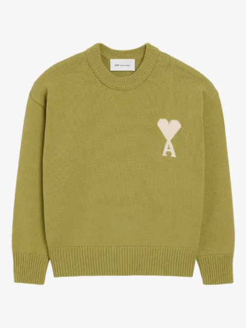 AMI Paris wool and cotton crewneck Ami De Coeur sweater