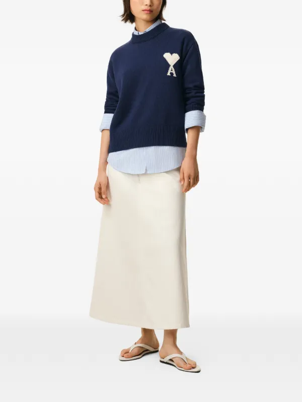 AMI Paris crew-neck Sweater | Blue | FARFETCH