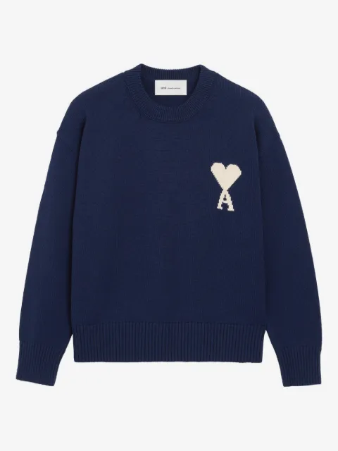 AMI Paris wool and cotton crewneck Ami De Coeur sweater
