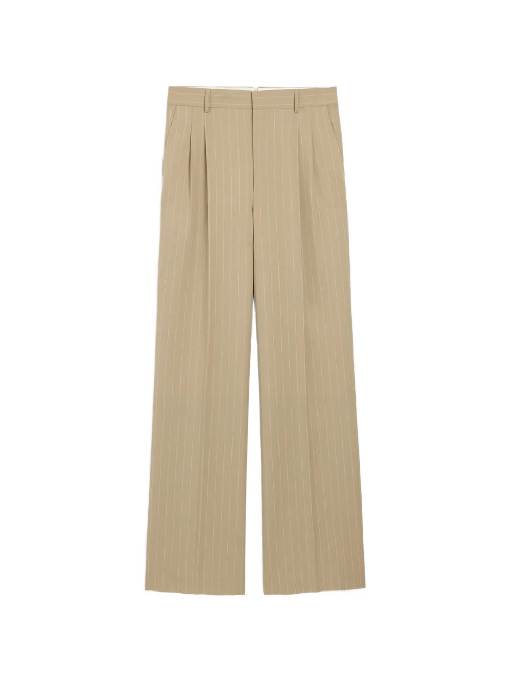 AMI Paris Gestreifte Plisseehose - Nude