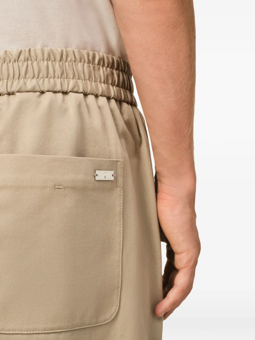 AMI Paris Broek met elastische taille Beige