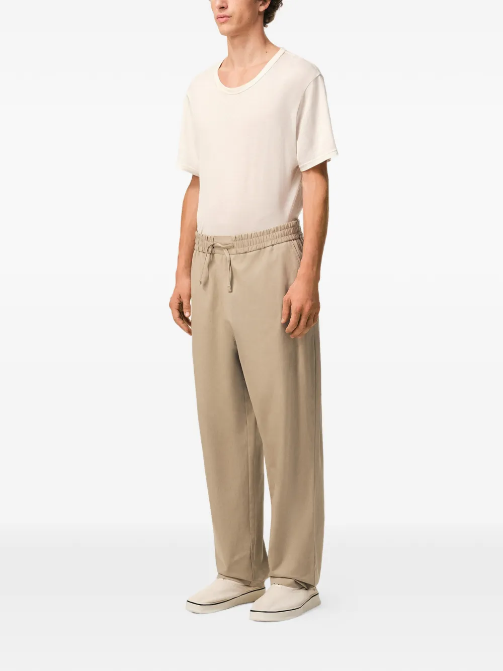 AMI Paris Broek met elastische taille Beige