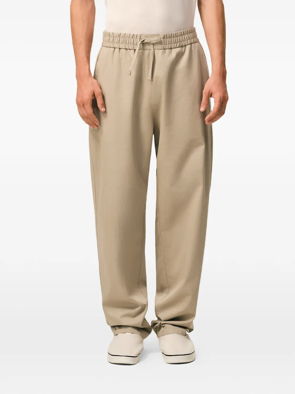 AMI Paris Broek met elastische taille Beige