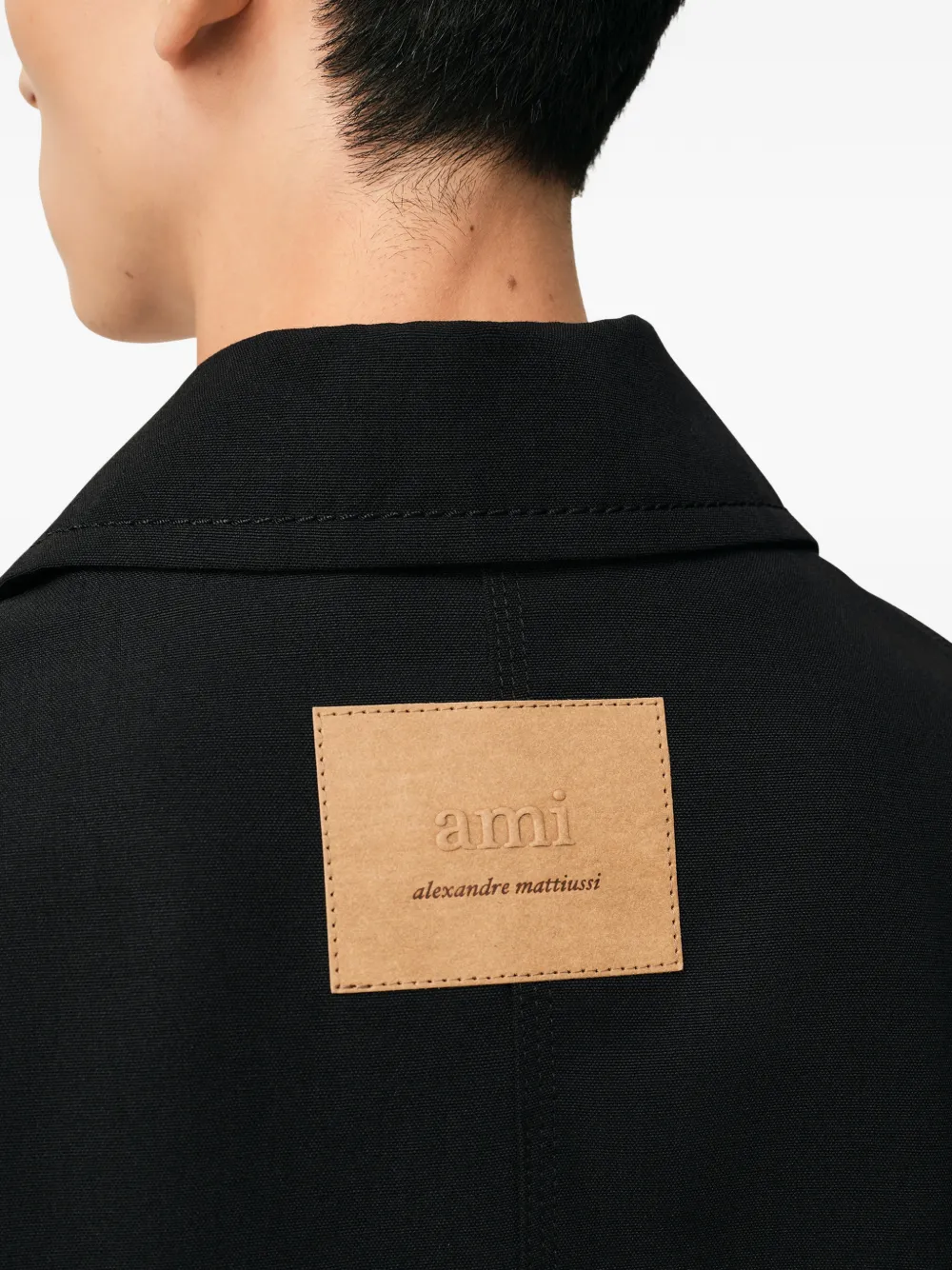 AMI Paris Wollen cargo jack met knopen Zwart