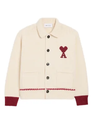AMI Paris Ami De Coeur カーディガン | ホワイト | FARFETCH JP