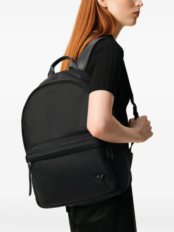 AMI Paris Marcel logo-detail Backpack | Black | FARFETCH