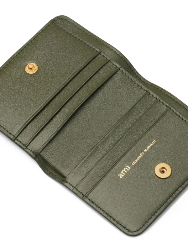 AMI Paris Carrousel Leather Wallet | Green | FARFETCH ID