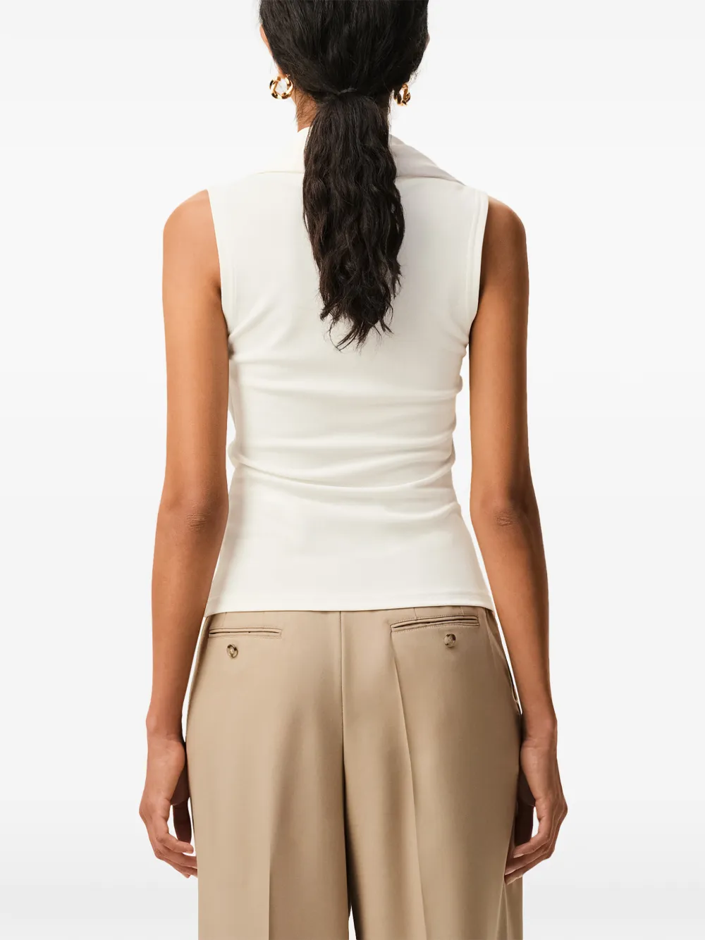 AMI Paris Mouwloze top Beige