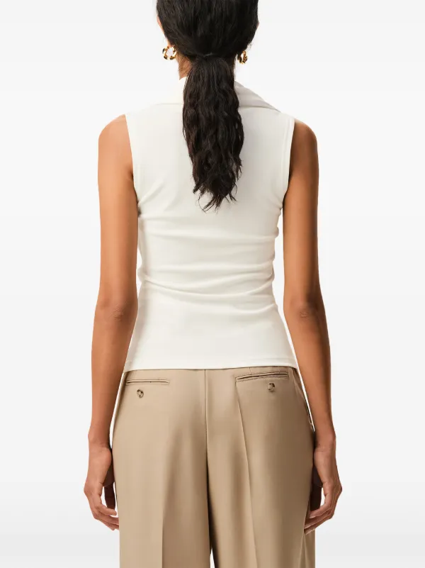 AMI Paris Jersey Sleeveless Lavalliere Top | Neutrals | FARFETCH RO