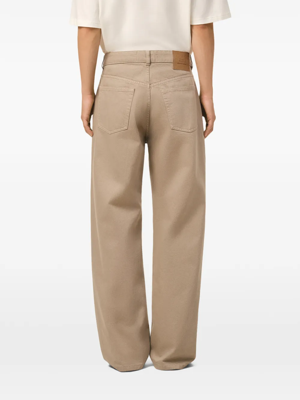 AMI Paris Ruimvallende jeans met vijf zakken Beige