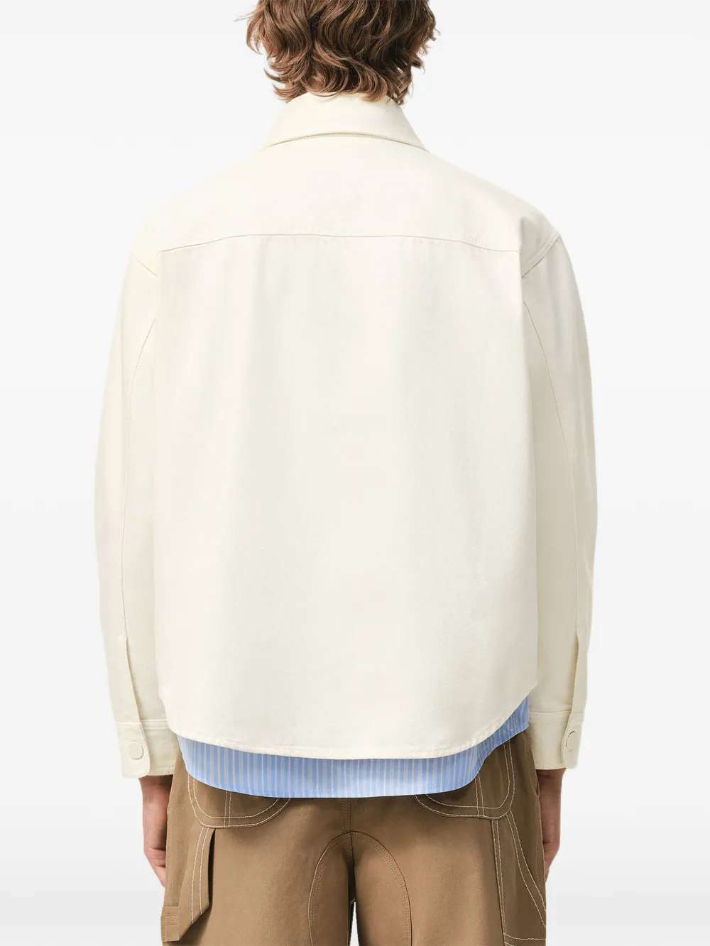 AMI Paris Ami de Coeur shirt met gehaakte patch Beige