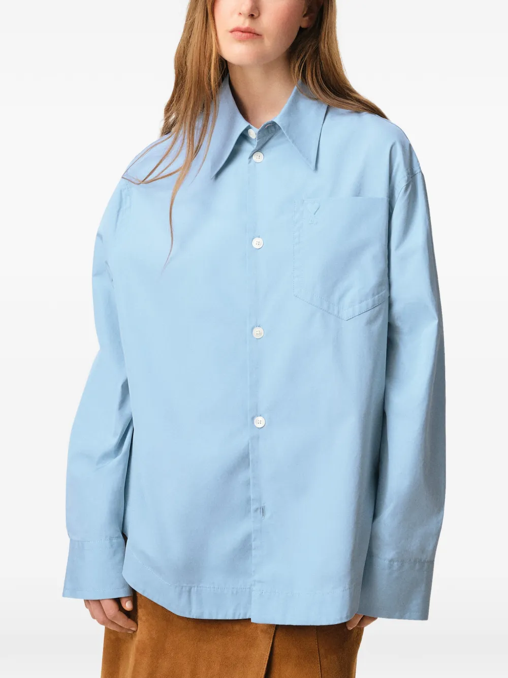 AMI Paris Ami de Coeur oversized shirt Blauw