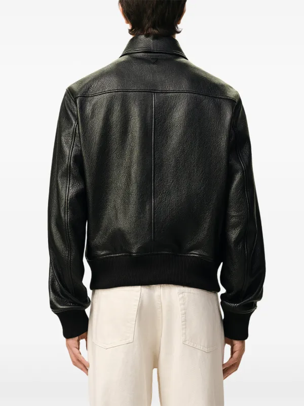 ami AMI Paris Jaqueta Com Zíper e Logo Gravado | Preto | FARFETCH BR