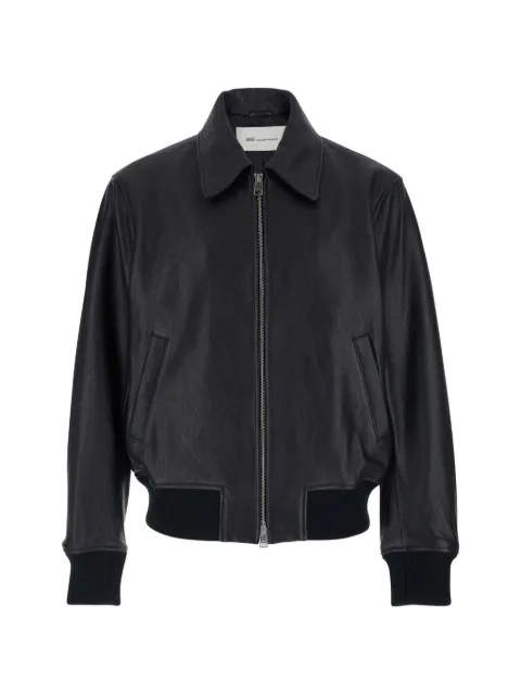 AMI Paris lamb leather zipped jacket